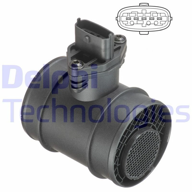 Image of DELPHI Mass air flow sensor DELPHI AF10621-12B1