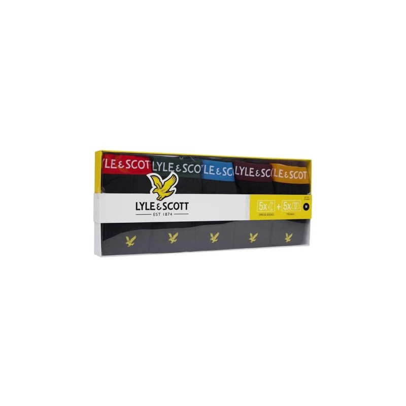 Image of Lyle and Scott Lyle 10 Pack Underwear and Sock Gift Box - Multi Multi S
