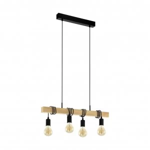 Eglo Townshend 4 Light Ceiling Light - Black Oak