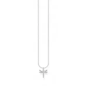 Image of Silver Zirconia Dragonfly Necklace KE2044-051-14