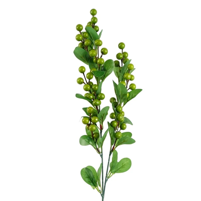 Image of Leaf Premium 70cm Artificial Green Berry Spray