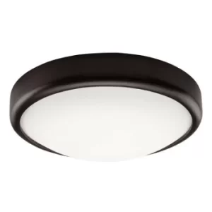 Round Simple Flush Ceiling Light Wenge, 1x E27