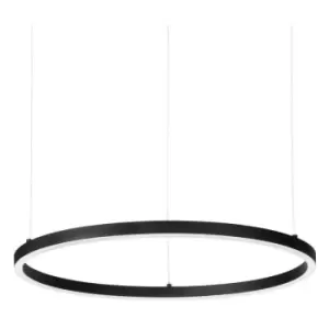 Image of Ideal Lux ORACLE Slim DALI Dimmable Round 50cm Integrated LED Pendant Ceiling Light Black, 4000K