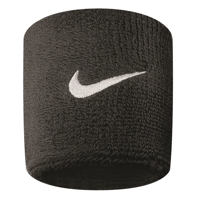 Image of Nike Swoosh Wristband 2 Pack Black/White unisex One Size