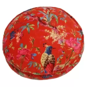 image of Paoletti Paradise Round Polyester Filled Cushion Cotton Orange