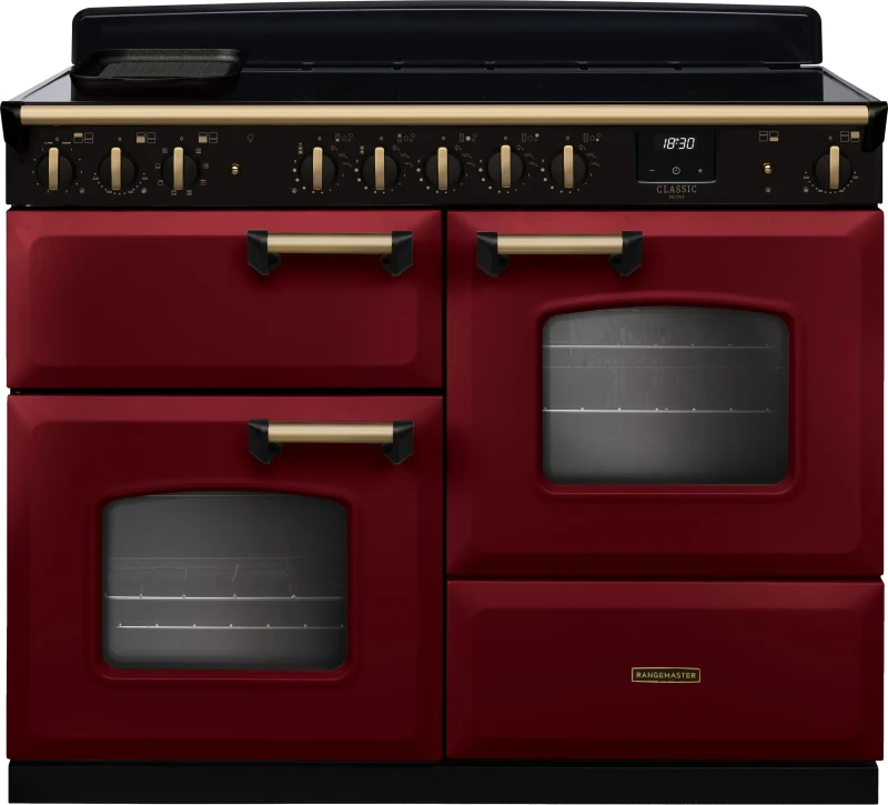 Image of Rangemaster CLDLO110EIPBOR/AB1 Classic Deluxe OC 110cm Induction Range Cooker Antique Brass Trim 18349 - BORDEAUX CLDLO110EIPBOR/AB1
