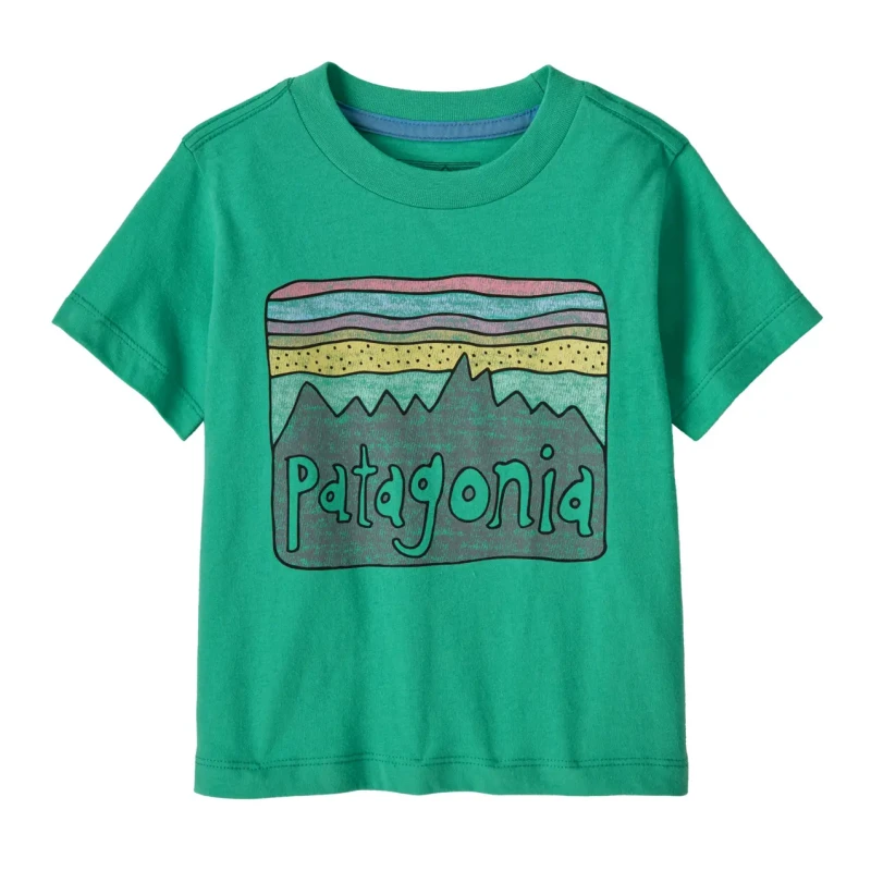 Image of Baby T-Shirt Patagonia Fitz Roy Skies Vert Unisex 12 mois