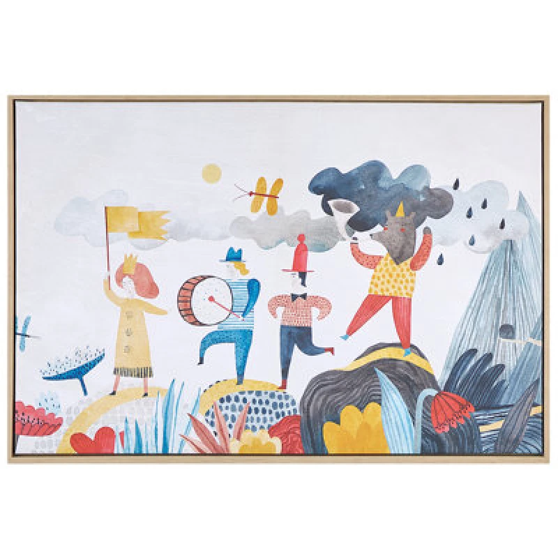 Image of Beliani Canvas Bibbiena Kids Motif 63 X 99cm Multicolour