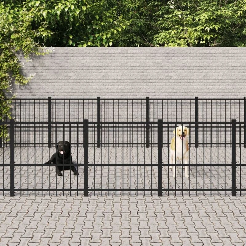 Image of VIDAXL Outdoor Dog Kennel Steel 18.82 m² vidaXL 8720287215912