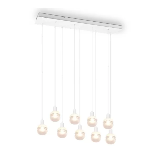 image of Mela Modern 9 Light Bar Pendant Ceiling Light White Matt