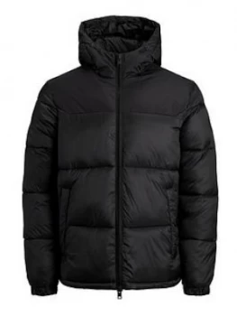 image of Jack & Jones Junior Boys Hooded Padded Coat - Black