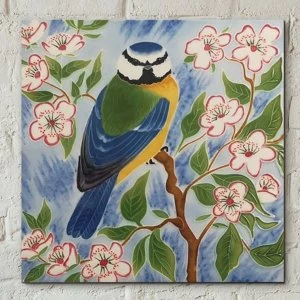 Image of Tile 8x8 Blue Tit By Judith Yates Wall Art