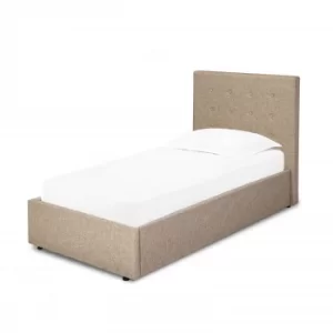 Image of Luca Beige Single Ottoman Bed WOOD, FABRIC