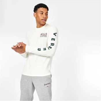 Image of Jack Wills Crofton Long Sleeve Graphic T-Shirt - Vintage White