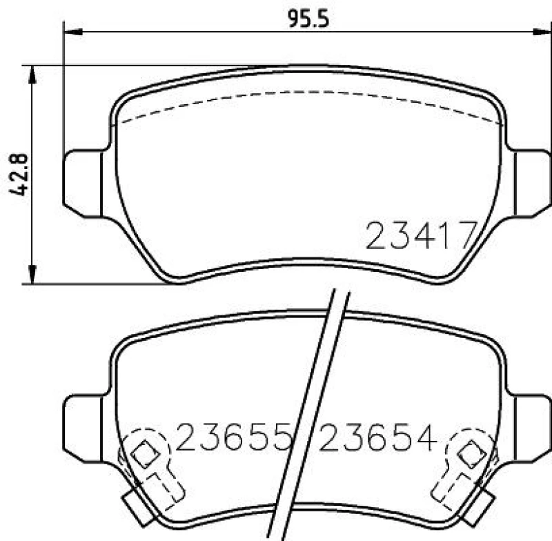 Image of HELLA Brake pad set HELLA 8DB 355 018-781