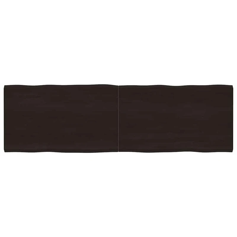 Image of Vidaxl Table Top Dark Brown 200X60X(2-4) Cm Treated Solid Wood Live Edge, Brown 364050