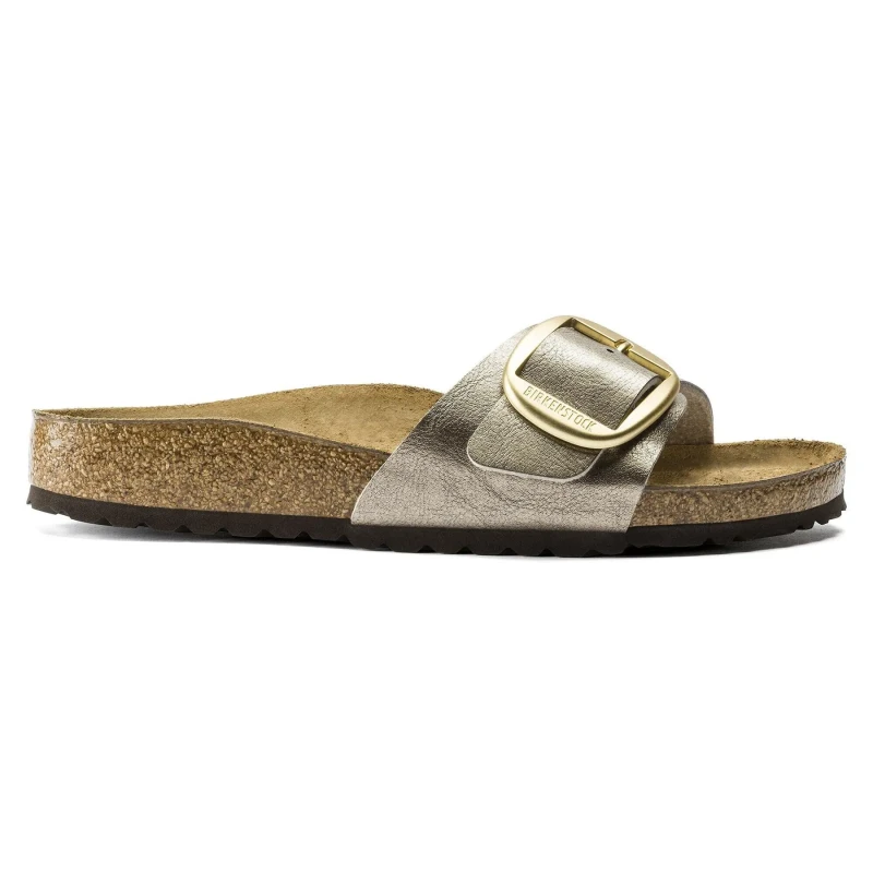 Image of Birkenstock Womens sandals Birkenstock Madrid Big Buckle Birko-Flor Gris Female 38 Etroit