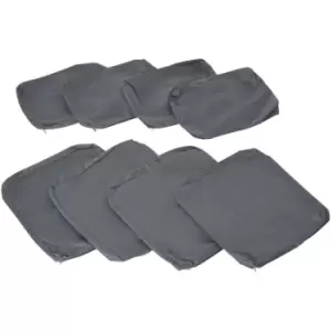 Image of Outsunny - 8 Pcs Zipped Cushion Cover Replacement Set Garden Rattan Seating