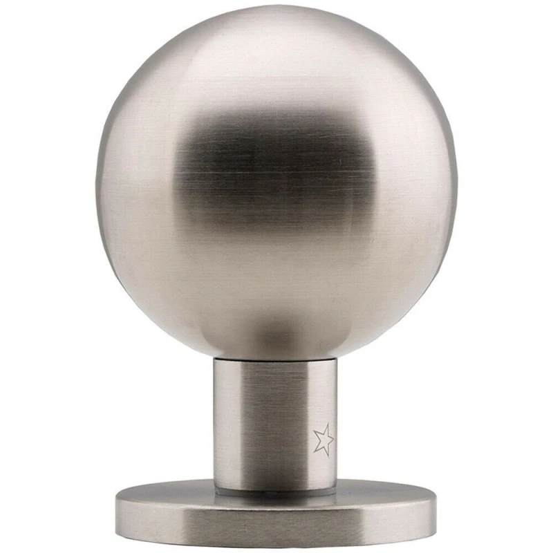 Image of Loops Round Mortice Door Knob - Satin Stainless Steel - 50mm Rose Modern Handle Metallics unisex