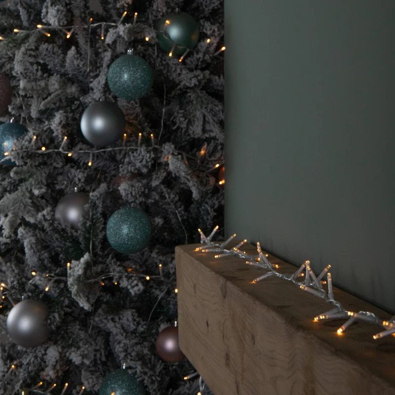 Image of 50m 2000 LED TreeBrights Christmas String Lights with Timer in Vintage Gold on Clear Cable