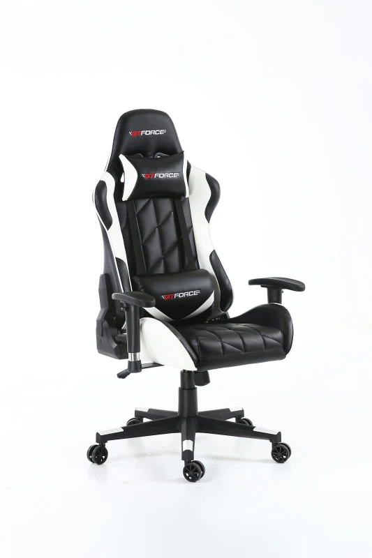Image of GTForce Pro GT Reclining Sports Racing Office Desk Faux Leather Gaming Chair White