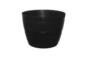 Image of Whitefurze 34cm Barrel Planter, Black