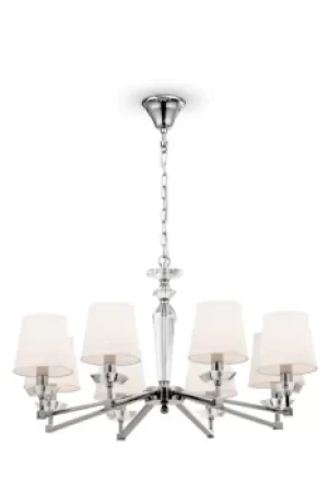 Image of Classic Beira 8 Light Nickel Chandelier with Shades