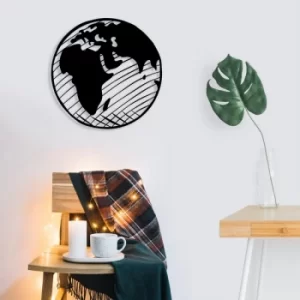 Image of Our Planet Black Decorative Metal Wall Accessory