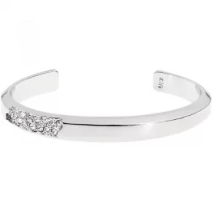 image of Ladies Karen Millen Silver Plated Sparkling Narrow Bangle