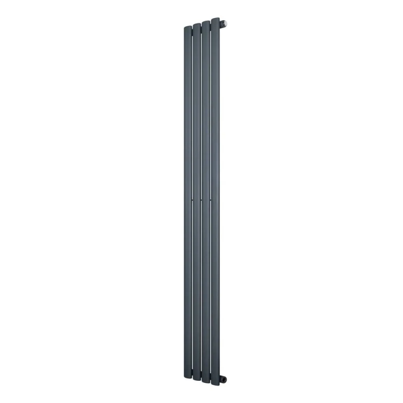 Image of Monstershop Oval Single Column Radiator - 1800 x 240mm - Anthracite Grey Grey Unisex