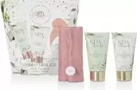 image of The Kind Edit Co Spa Botanique Shower Pamper Set - Hair Turban, 50ml Body Lotion, 50ml Body Wash