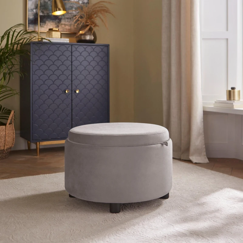 Image of GFW Leylani Tray Table Storage Stool Grey LEYTSSGRY