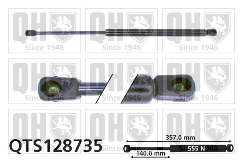 Image of QUINTON HAZELL Tailgate strut QUINTON HAZELL QTS128735