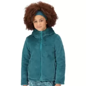 Image of Regatta Girls Spyra III Hooded Reversible Fleece Coat 5-6 Years - Chest 59-61cm (Height 110-116cm)