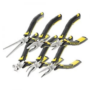 image of Stanley Plier Set FMHT0-80541 Chrome Vanadium Steel Silver, Black, Yellow Pack of 6