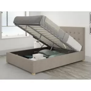 Image of Presley Ottoman Upholstered Bed, Yorkshire Knit, Mineral - Ottoman Bed Size Single (90x190)