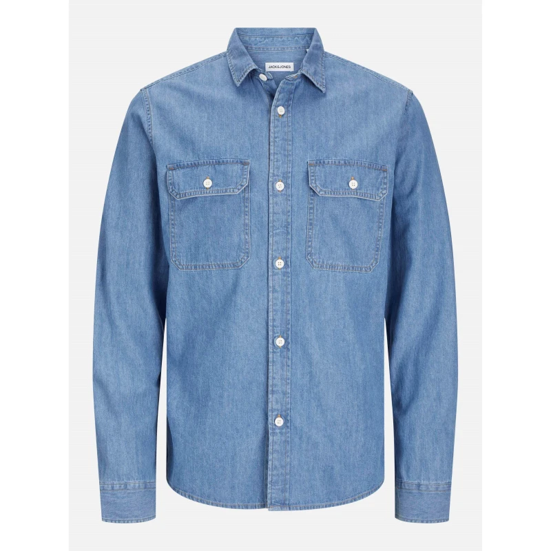 Image of Jack and Jones Travis Shirt Mens Lt Blue Denim male L