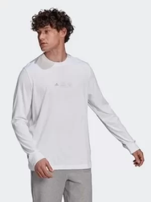 Image of adidas Long Sleeve Graphic T-Shirt, White Size XL Men