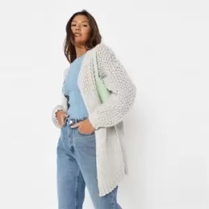 image of Missguided Recycled Handknit Cardigan - Neutral