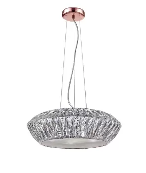 image of Armel 7 Light LED Rose Gold Ceiling Fitting