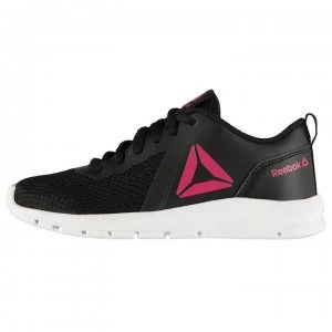 image of Reebok ReeRush Junior Girls Trainers - Black/Pink/Wht