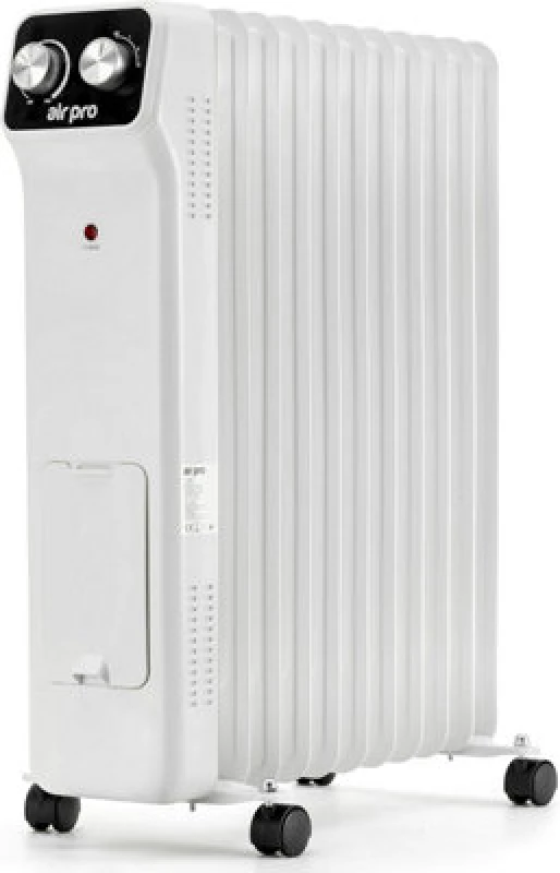 Image of Air Pro Oil-Filled Electric Radiator 2500W, Adjustable Thermostat, 3 Settings in White White Unisex