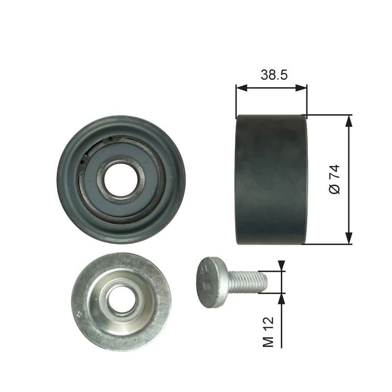 Image of GATES Deflection / guide pulley, V-ribbed belt GATES T36285
