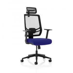 Image of Ergo Twist Bespoke Fabric Seat Stevia Blue Mesh Back with Headrest