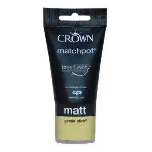 image of Crown Breatheasy Gentle Olive - Matt Standard Emulsion Paint - 40ml Tester