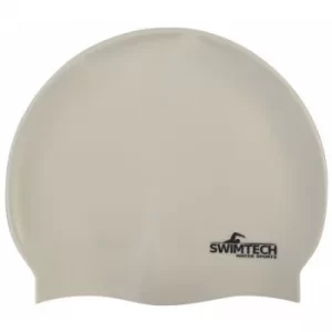 SwimTech Silicone Swim Cap White