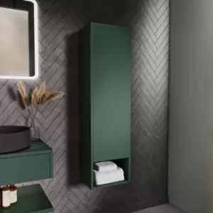 Image of Green Wall Mounted Tall Bathroom Cabinet 350mm - Lugo