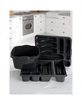 Wham Casa 3 Piece Kitchen Tidy Set - Black