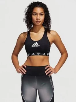 Image of Adidas Don't Rest Alphaskin Badge Of Sport Bra, Black, Size 2XL, Women