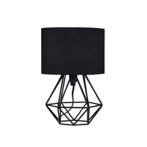 Image of Mini Angus Black Geometric Table Lamp with Black Shade